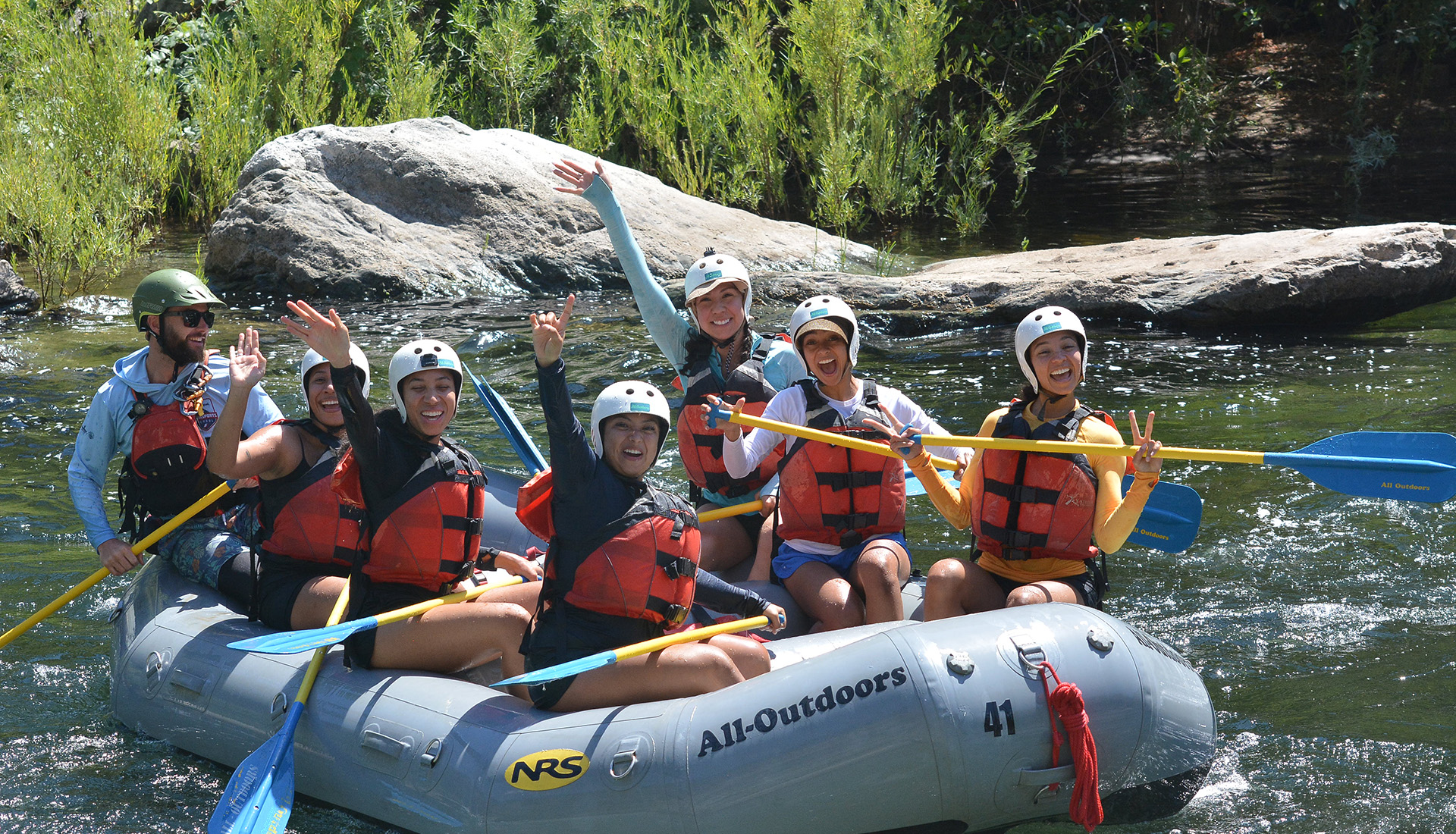 rafting with friends on the middle fork american river