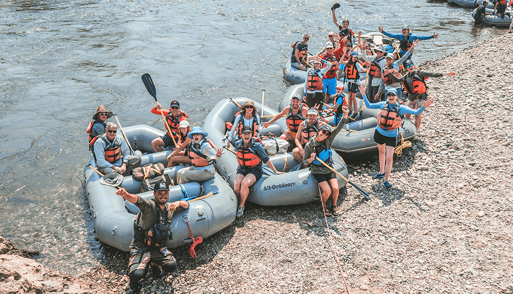 Friends and family rafting the South Fork American